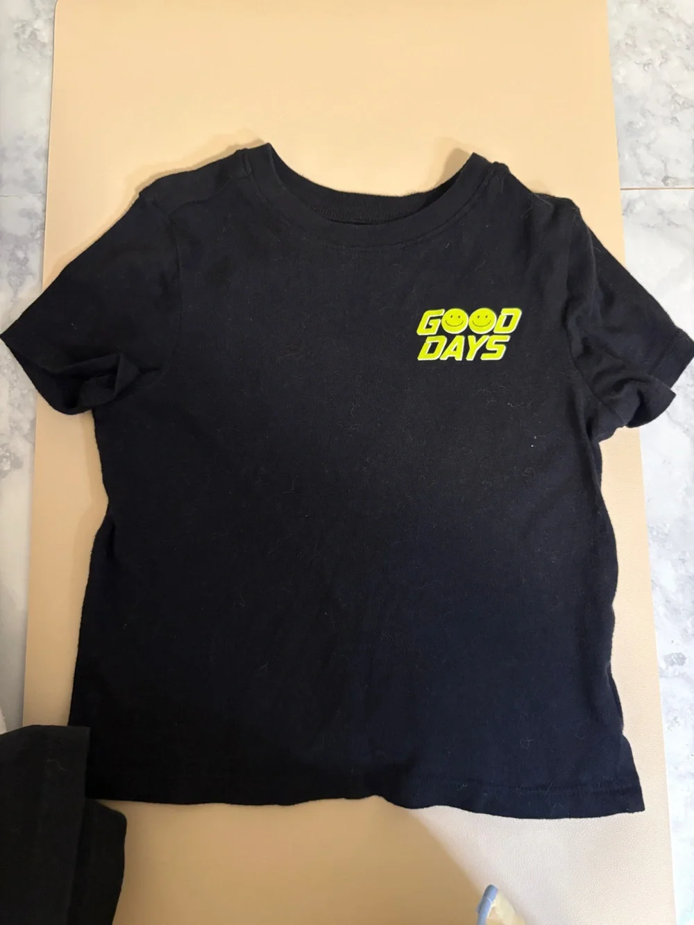 Old Navy Black Tee with Neon Yellow 